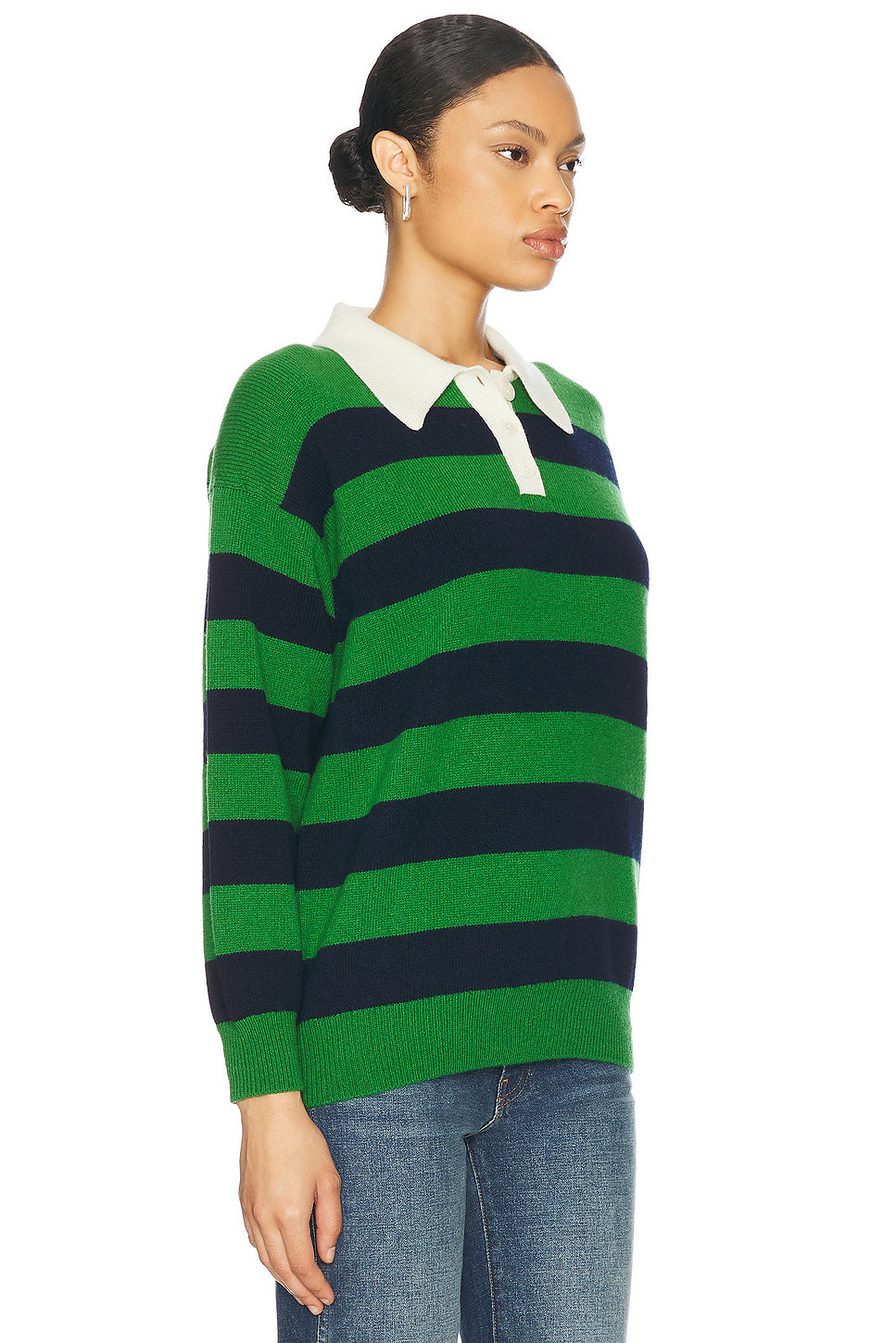 Edith Stripe Polo Sweater