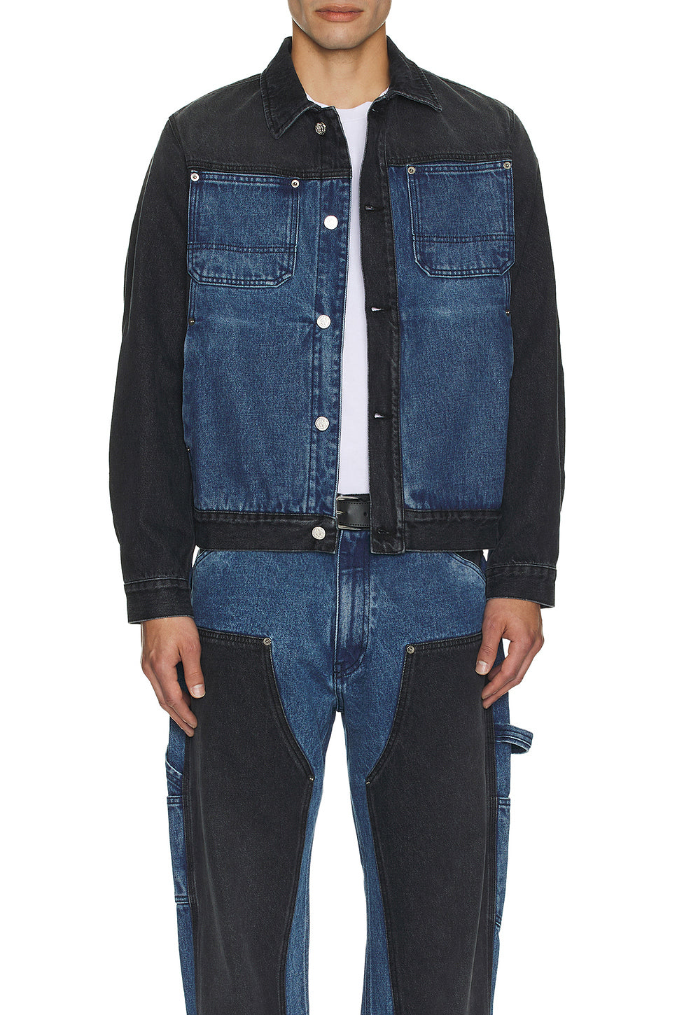 Colourblocked Denim Work Jacket