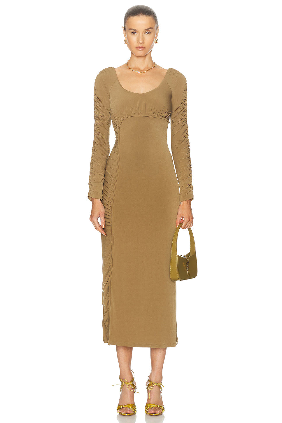 Cini Gathered Midi Dress