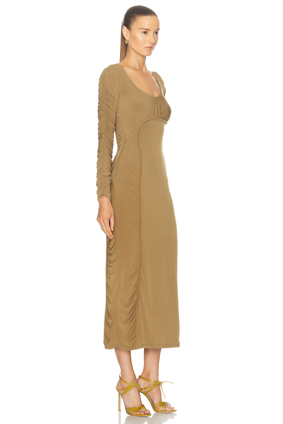 Cini Gathered Midi Dress