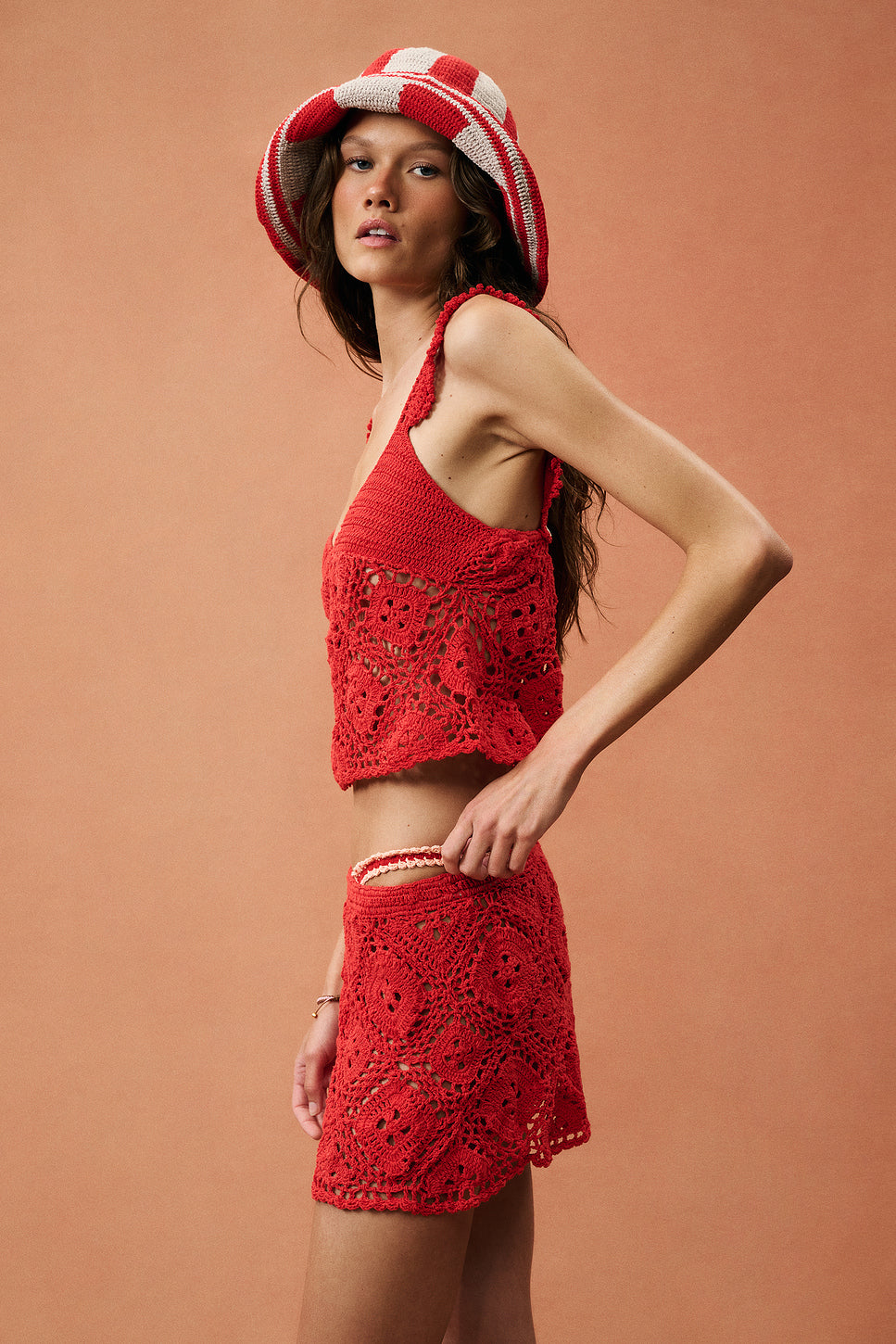 for FWRD Crochet Top And Mini Skirt Set