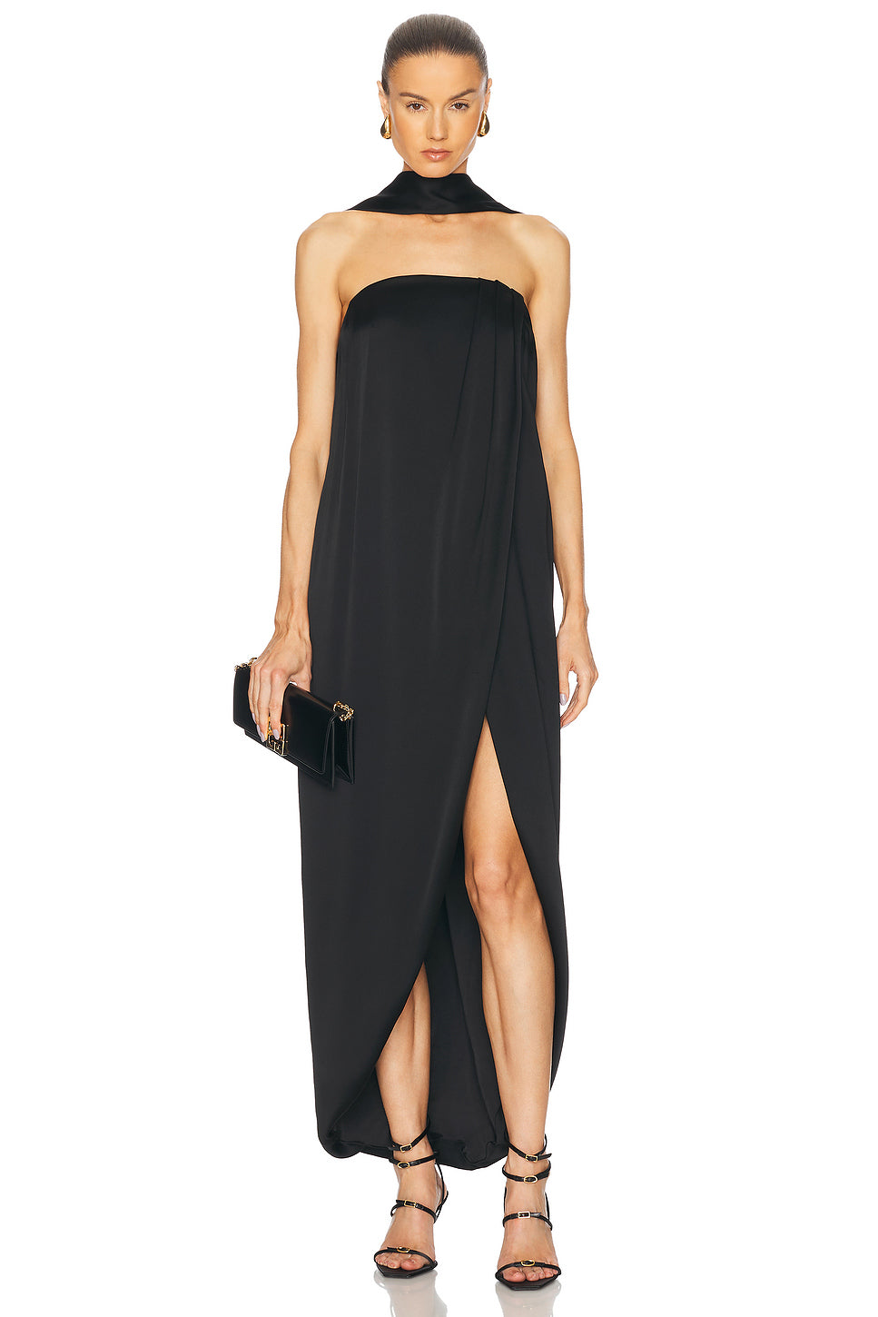 Crepe Satin Maxi Dress