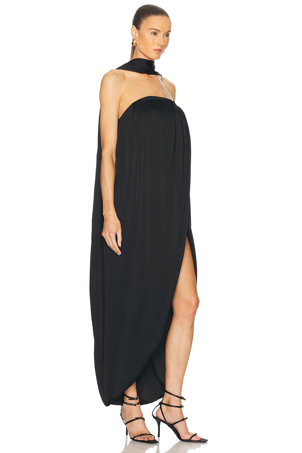 Crepe Satin Maxi Dress