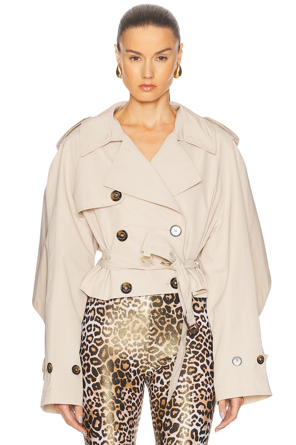 Taffeta Short Trench Coat