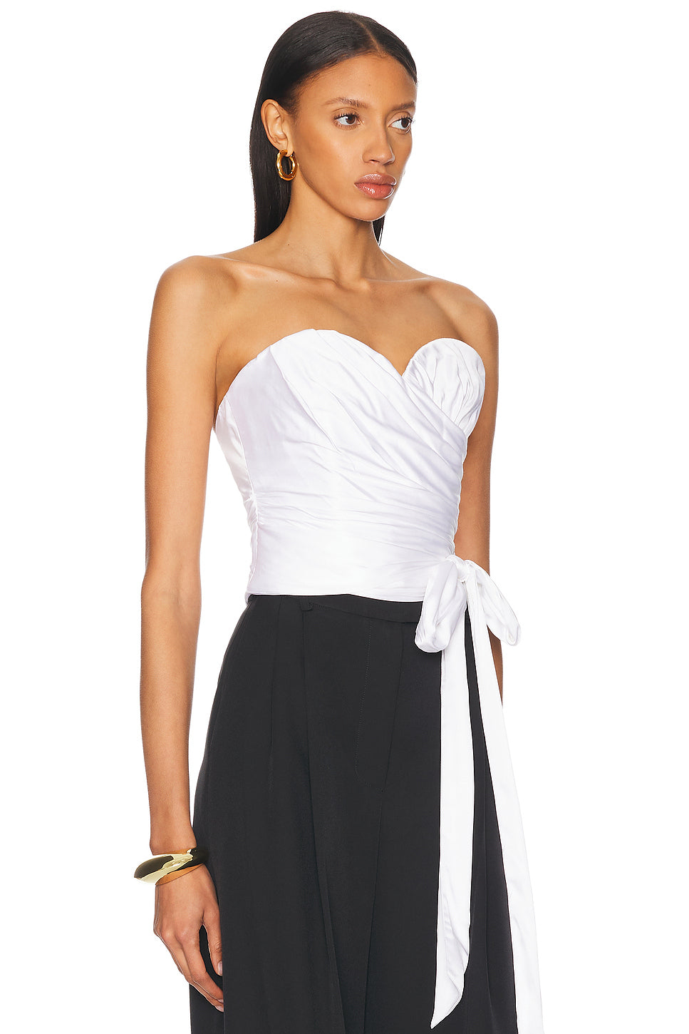 Satin Strapless Top