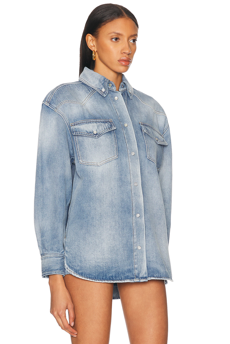 Denim Button Down Top