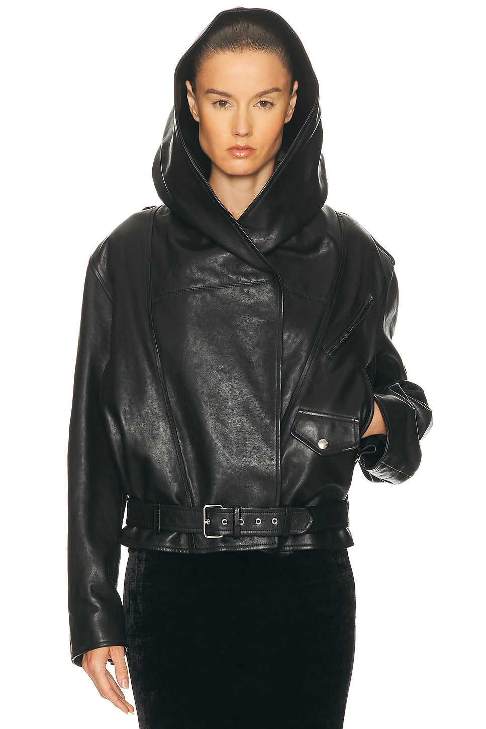 Hooded Biker Jacket
