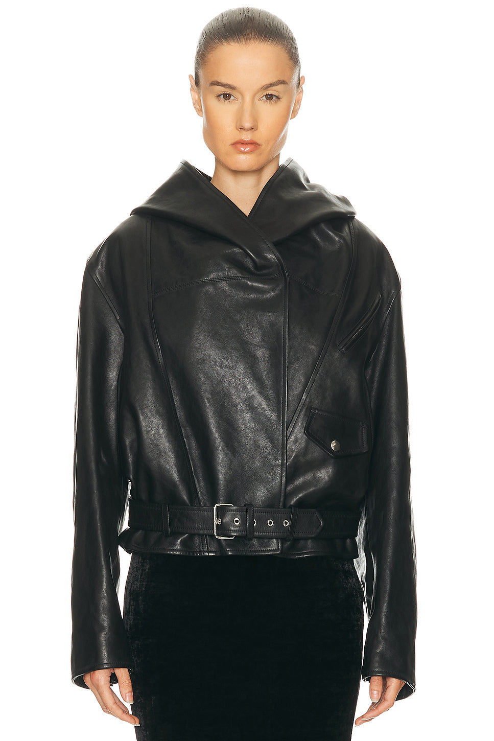 Hooded Biker Jacket