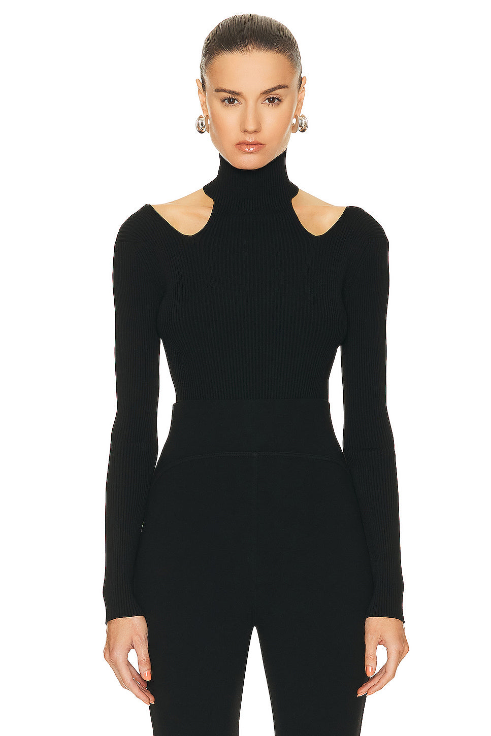 Cut Out Bodysuit Top in Noir ALAÏA