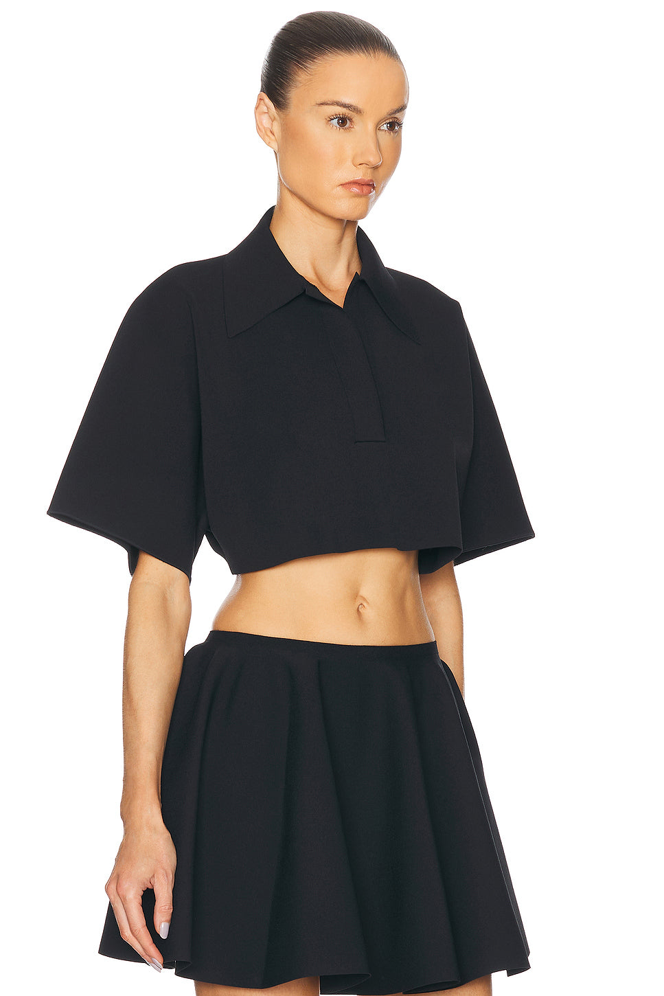 ALAΪA Crop Polo Top