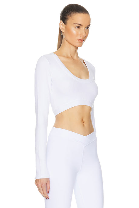 Seamless Ribbed Cropped Serene Long Sleeve Top