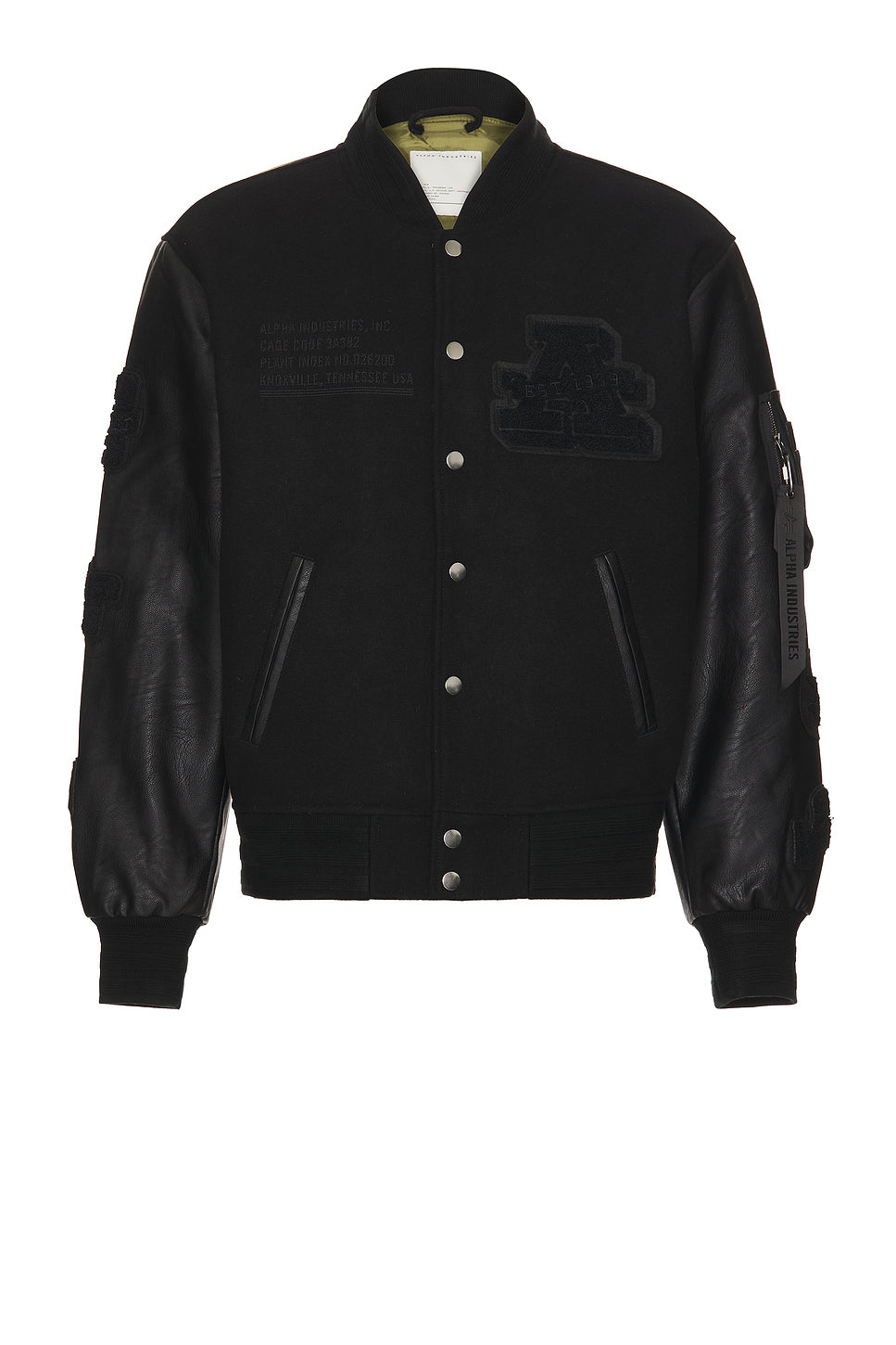 Leather Ma-1 Varsity Jacket