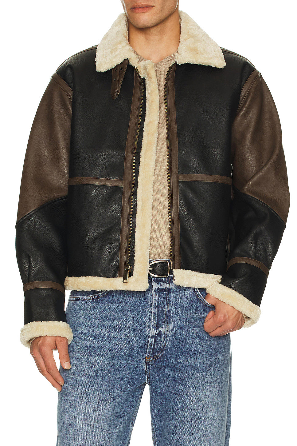 Faux Leather B-3 Mod Jacket