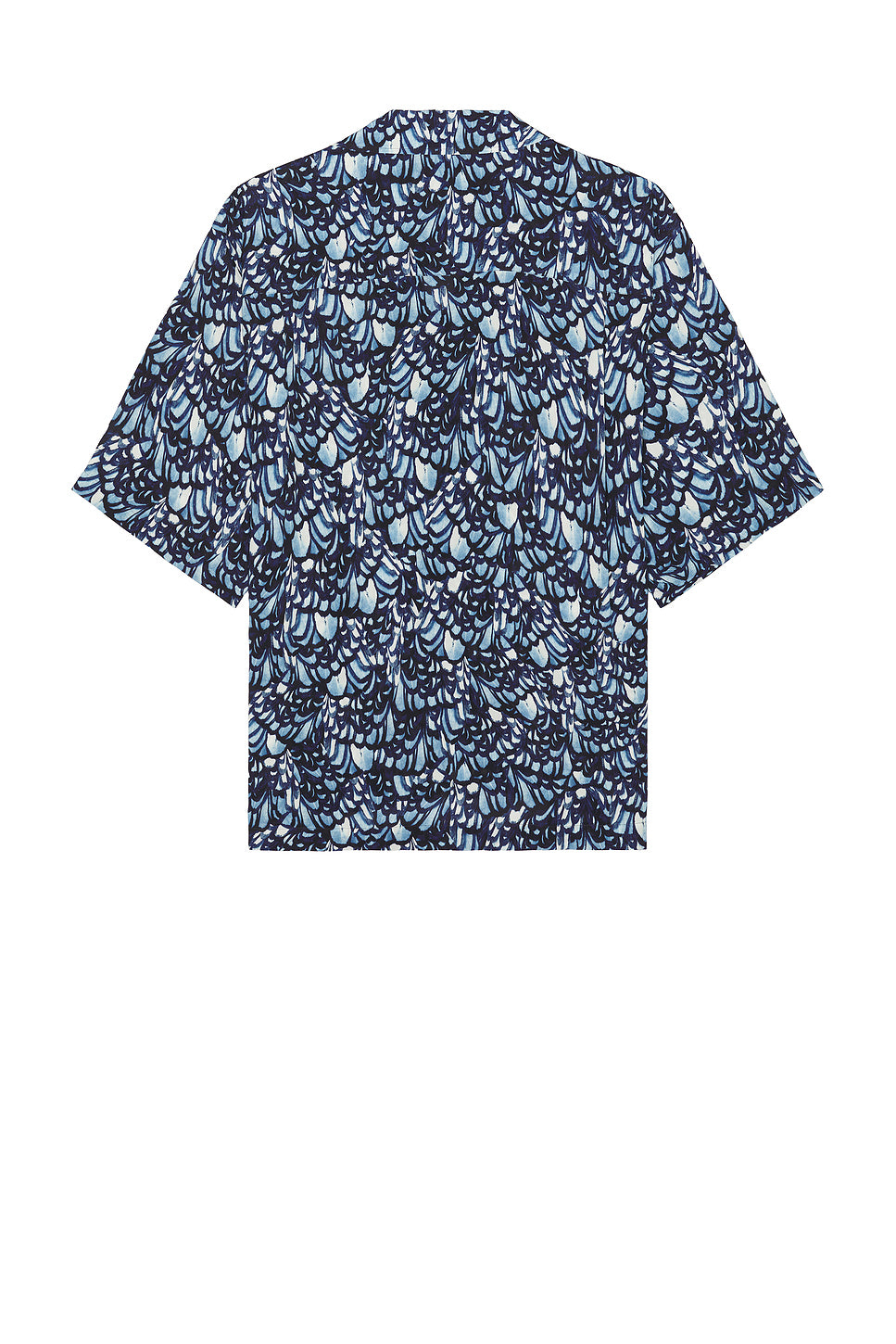 Boxy Feather Print Hawaiian Shirt