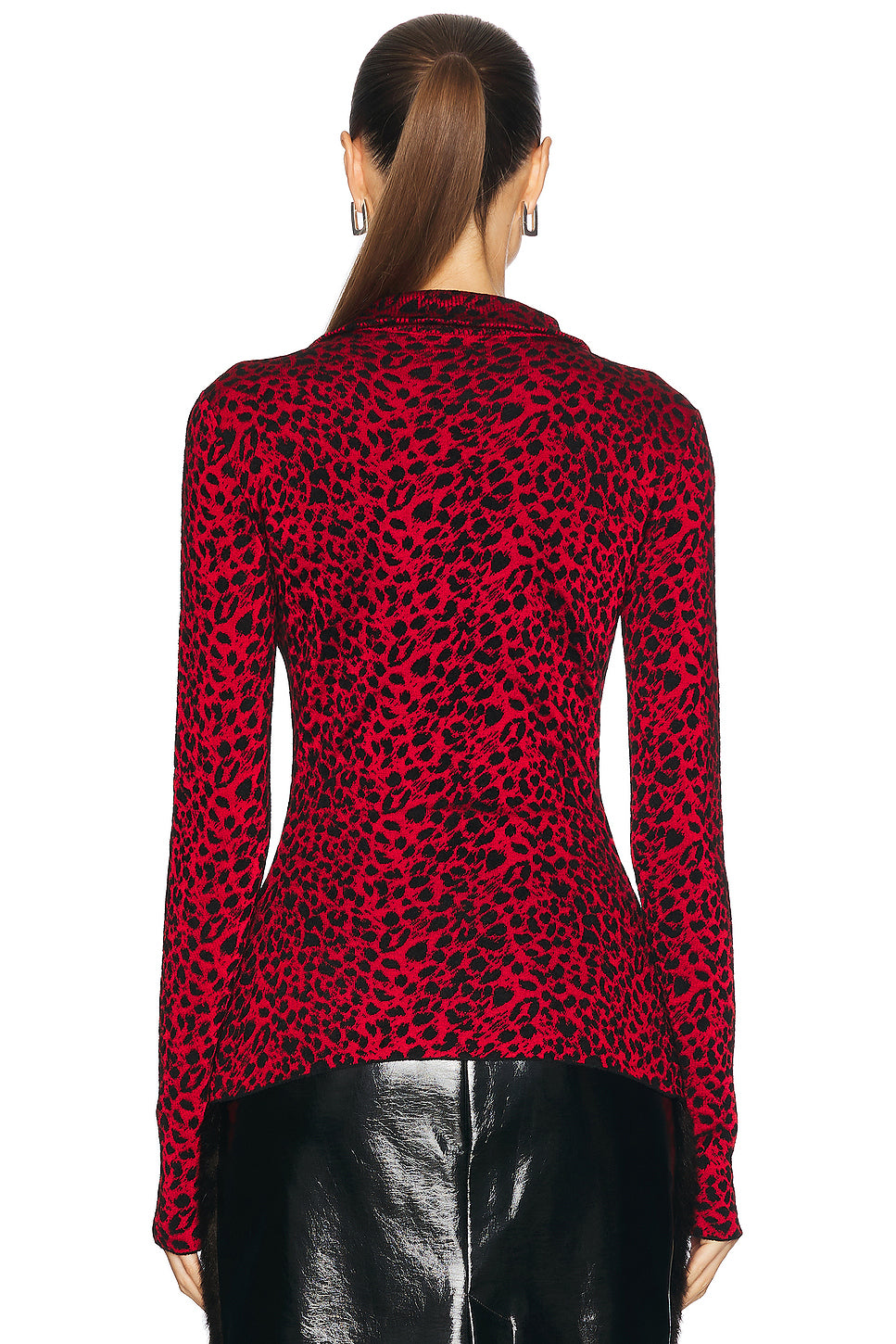 Leopard Textured Long Sleeve Top