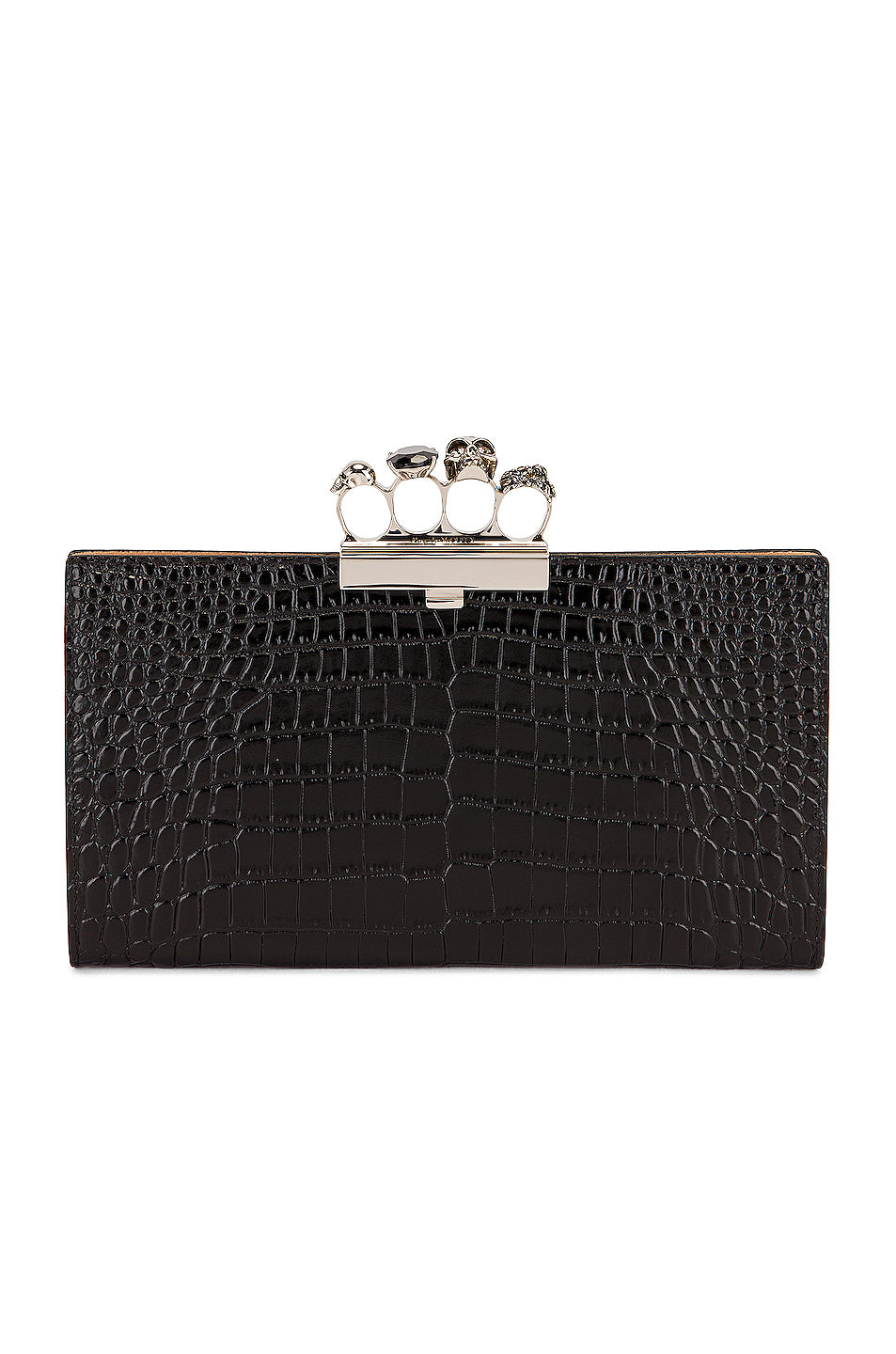 Skull Four Ring Flat Clutch