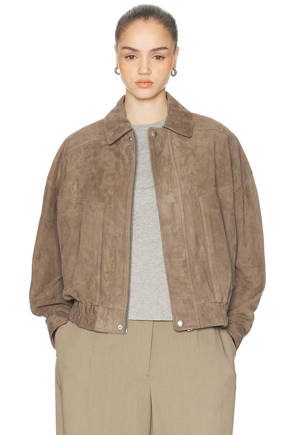 Frederica Suede Bomber Jacket