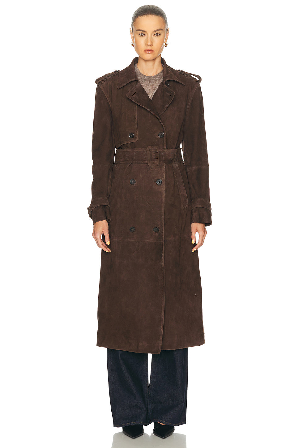 Benedict Suede Trench Coat