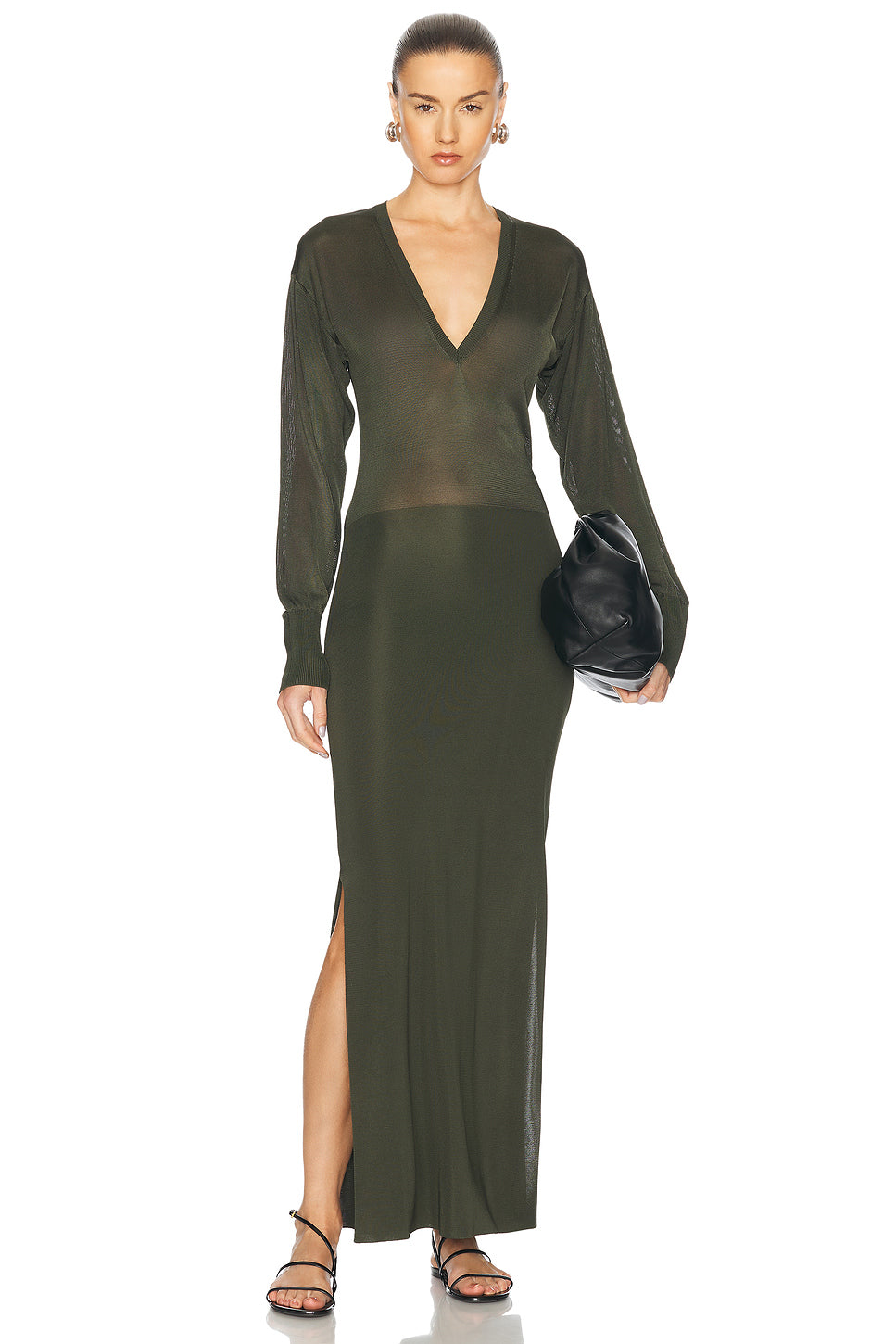 V Neck Midi Dress