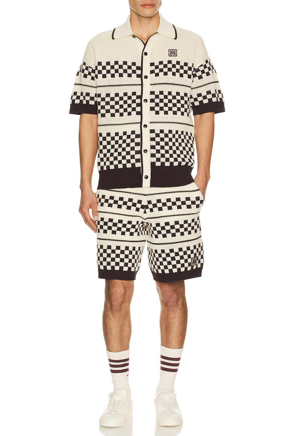 Checkered Mesh Short