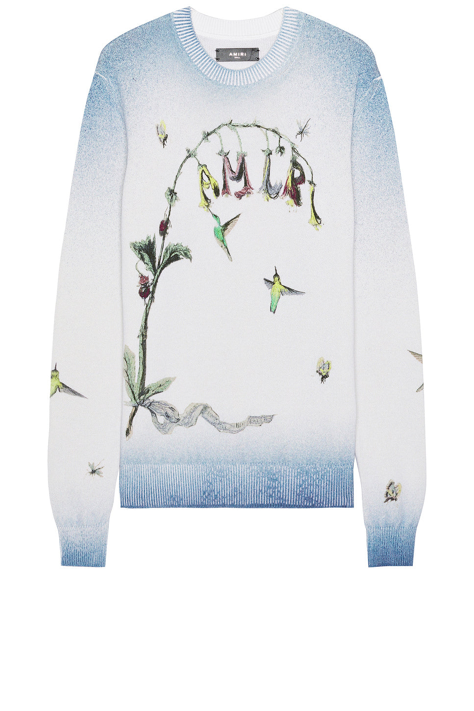 Embroidered Hummingbird Crew