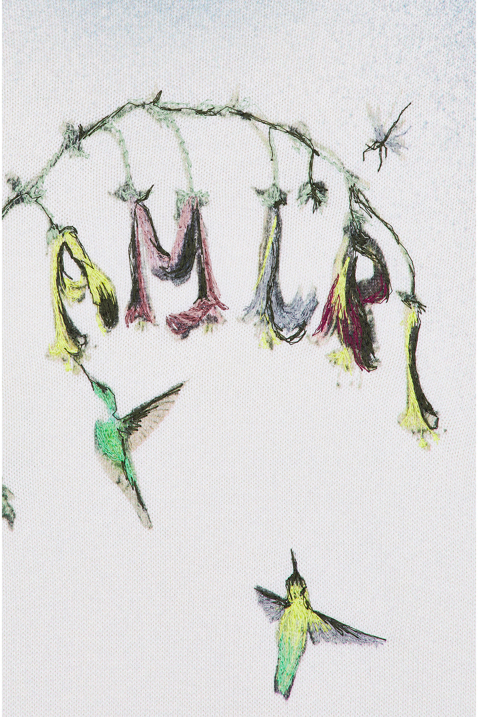 Embroidered Hummingbird Crew