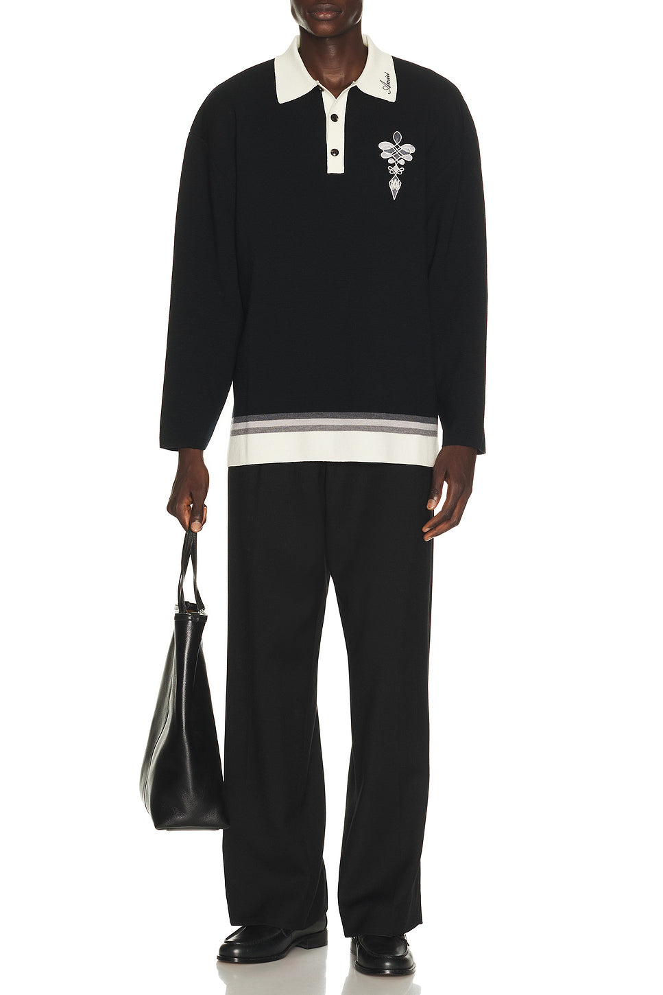 Lasso Knit OS Long Sleeve Polo