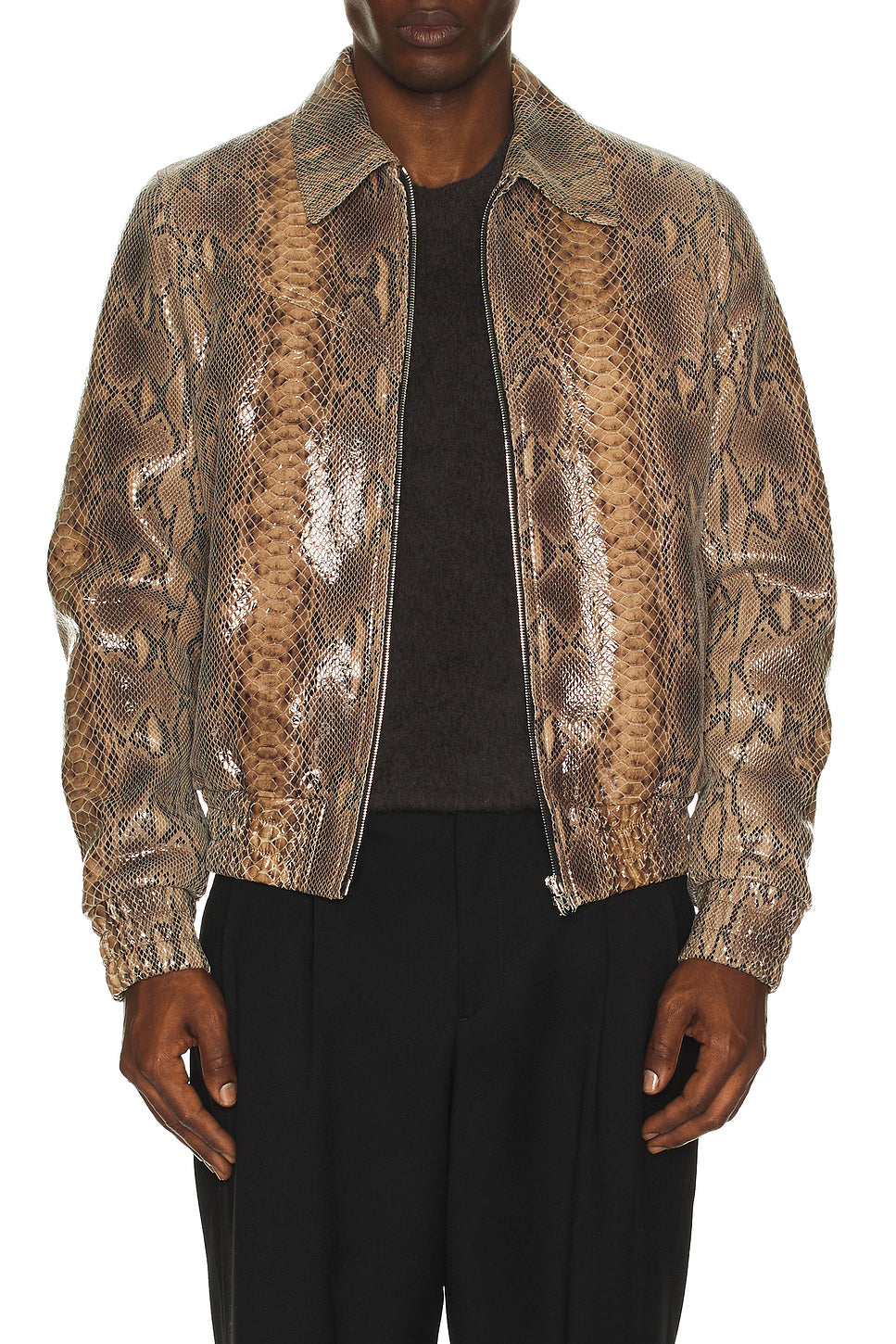 Leather Snake Western Jacket