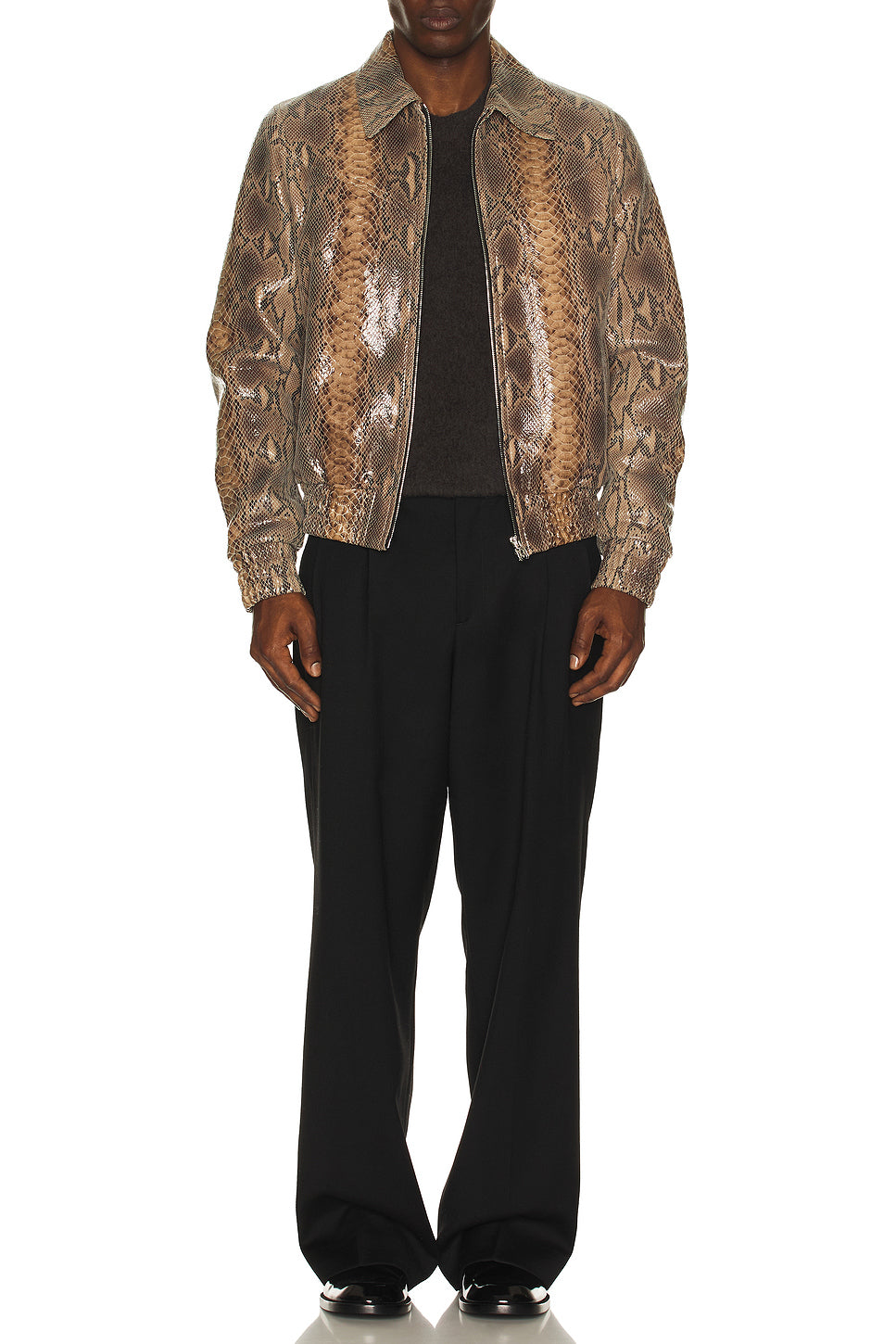 Leather Snake Western Jacket