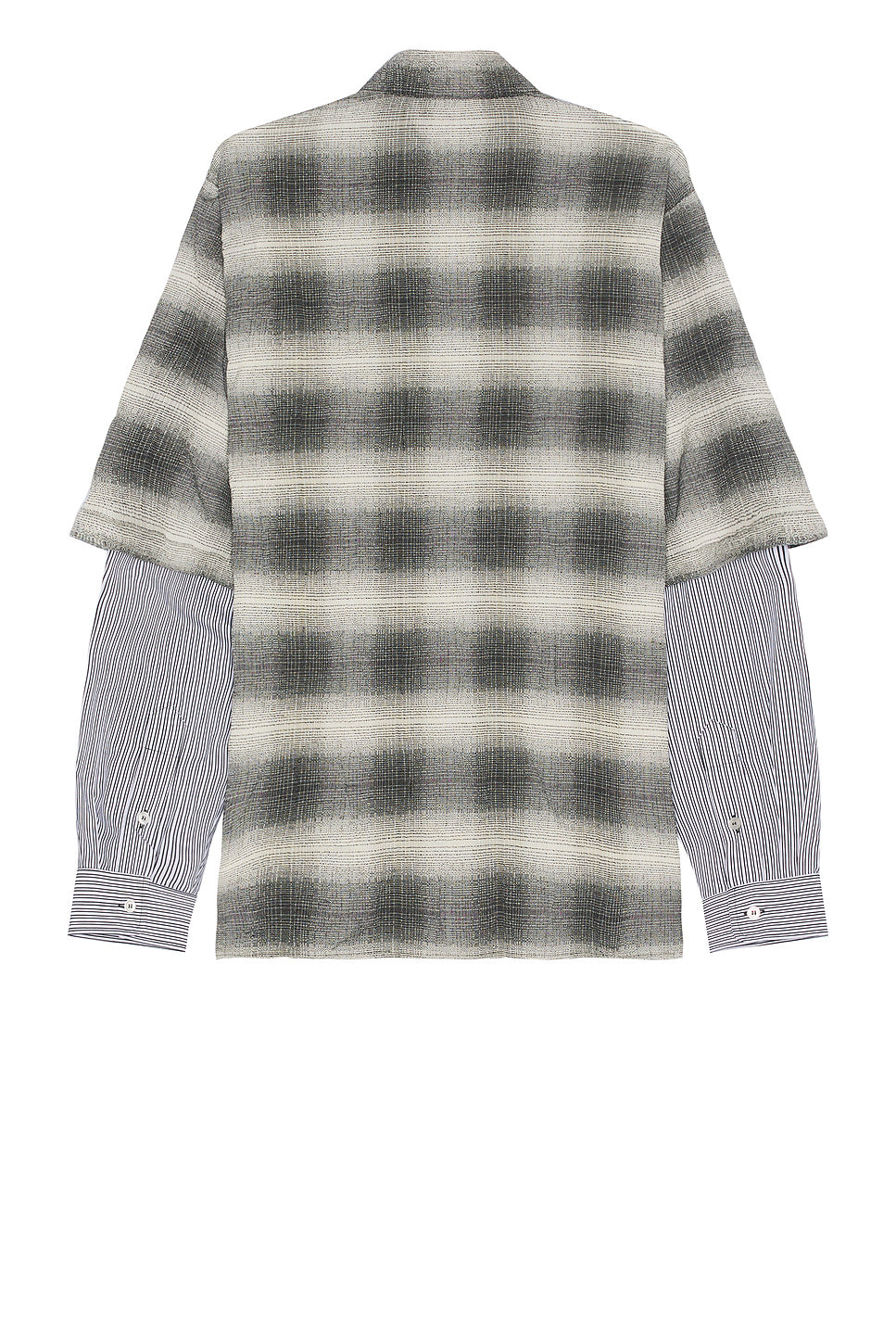 Double Sleeve Shadow Plaid Shirt