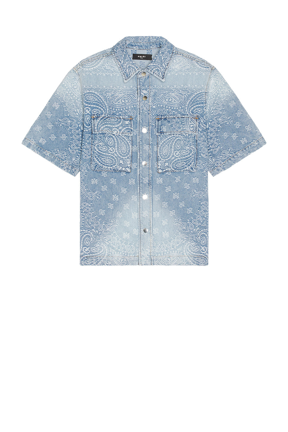 Bandana Jacquard Snap Short Sleeve Shirt