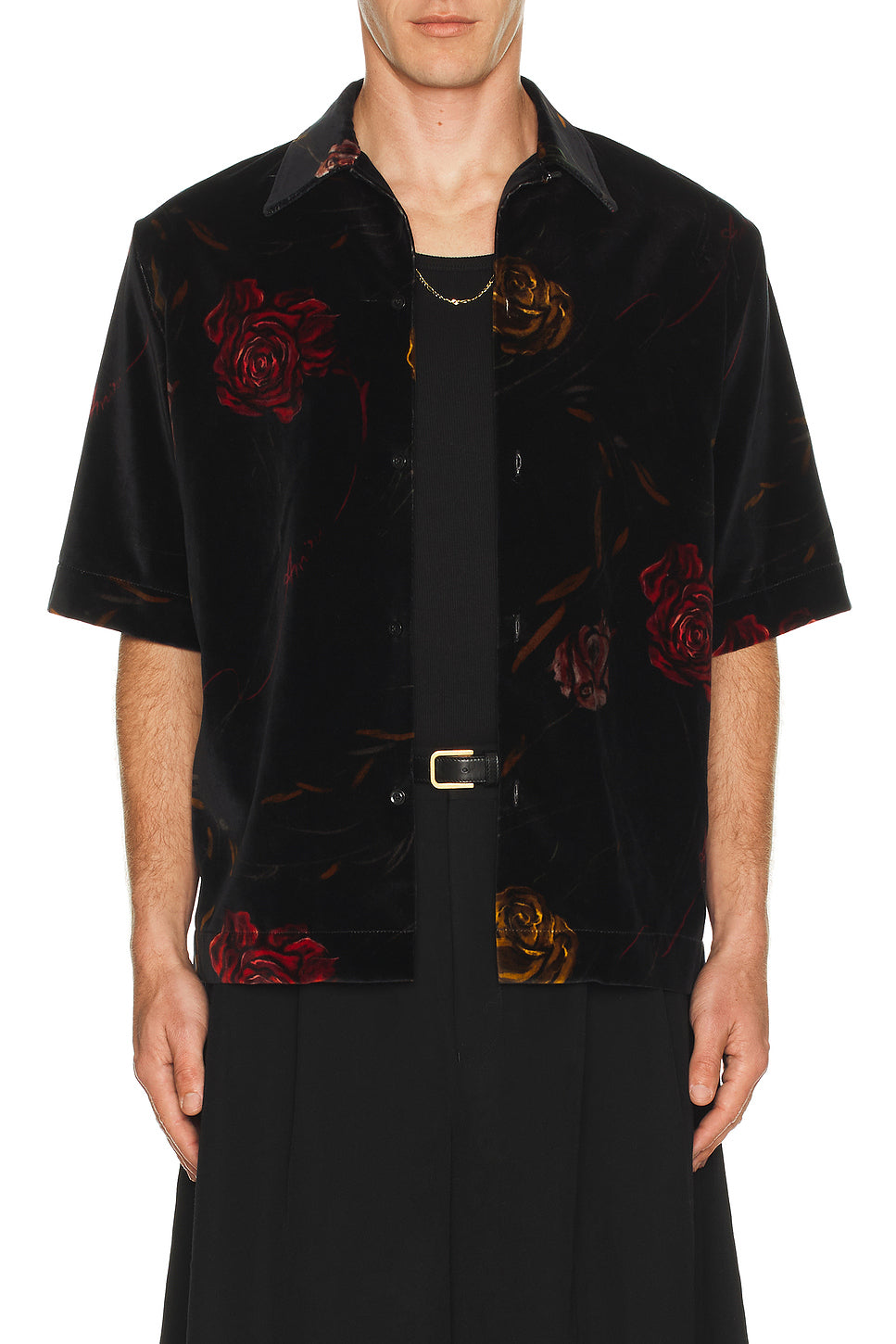 Floral Velvet Camp Shirt
