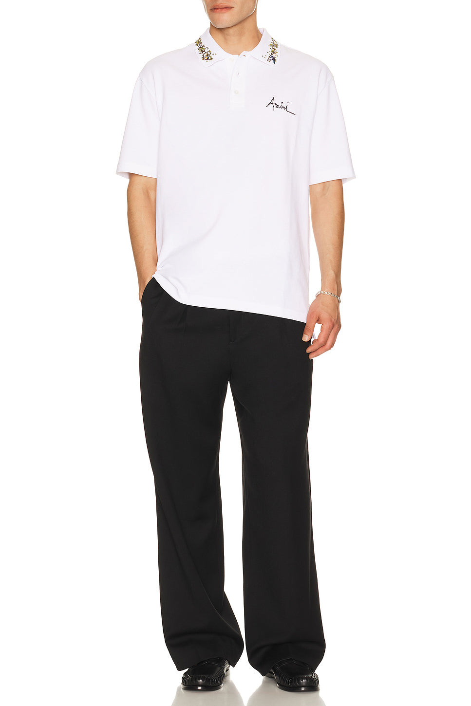Amiri Floral Collar Polo
