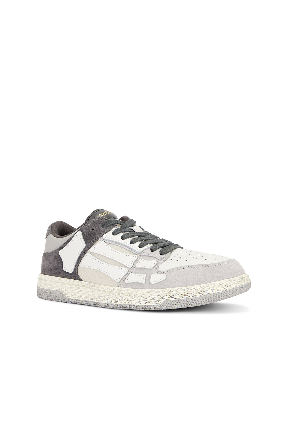 Distressed Skel Top Low Sneaker in Grey