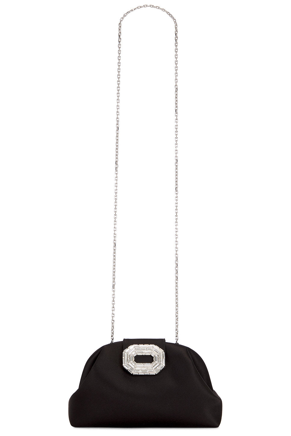 Camelia Satin Bag In Black & Silver