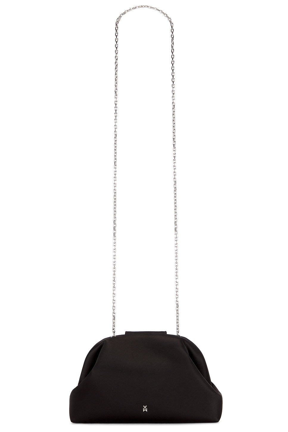Camelia Satin Bag In Black & Silver