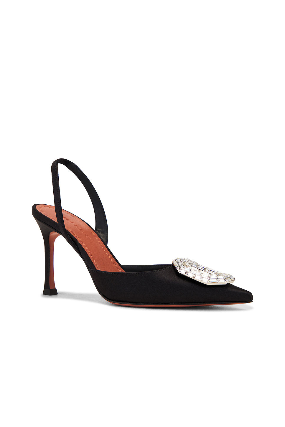 Camelia Satin 90 Sling Heel In Black