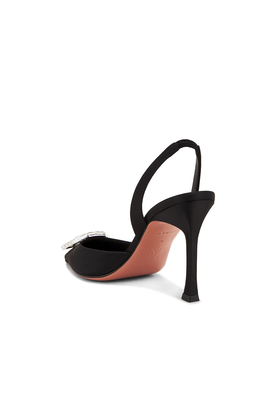 Camelia Satin 90 Sling Heel In Black