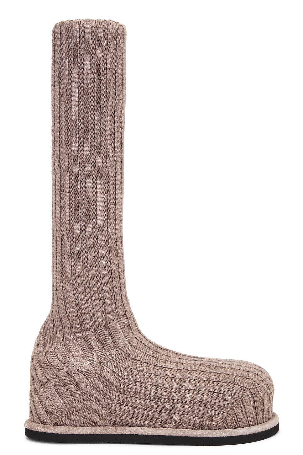 Veneda Stretch Fuzzy Knit Boot In Taupe