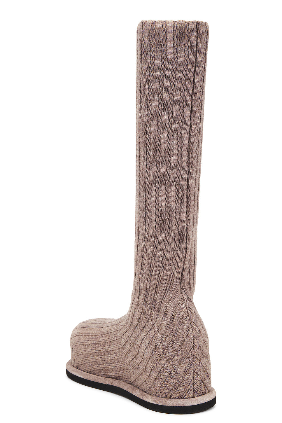 Veneda Stretch Fuzzy Knit Boot In Taupe