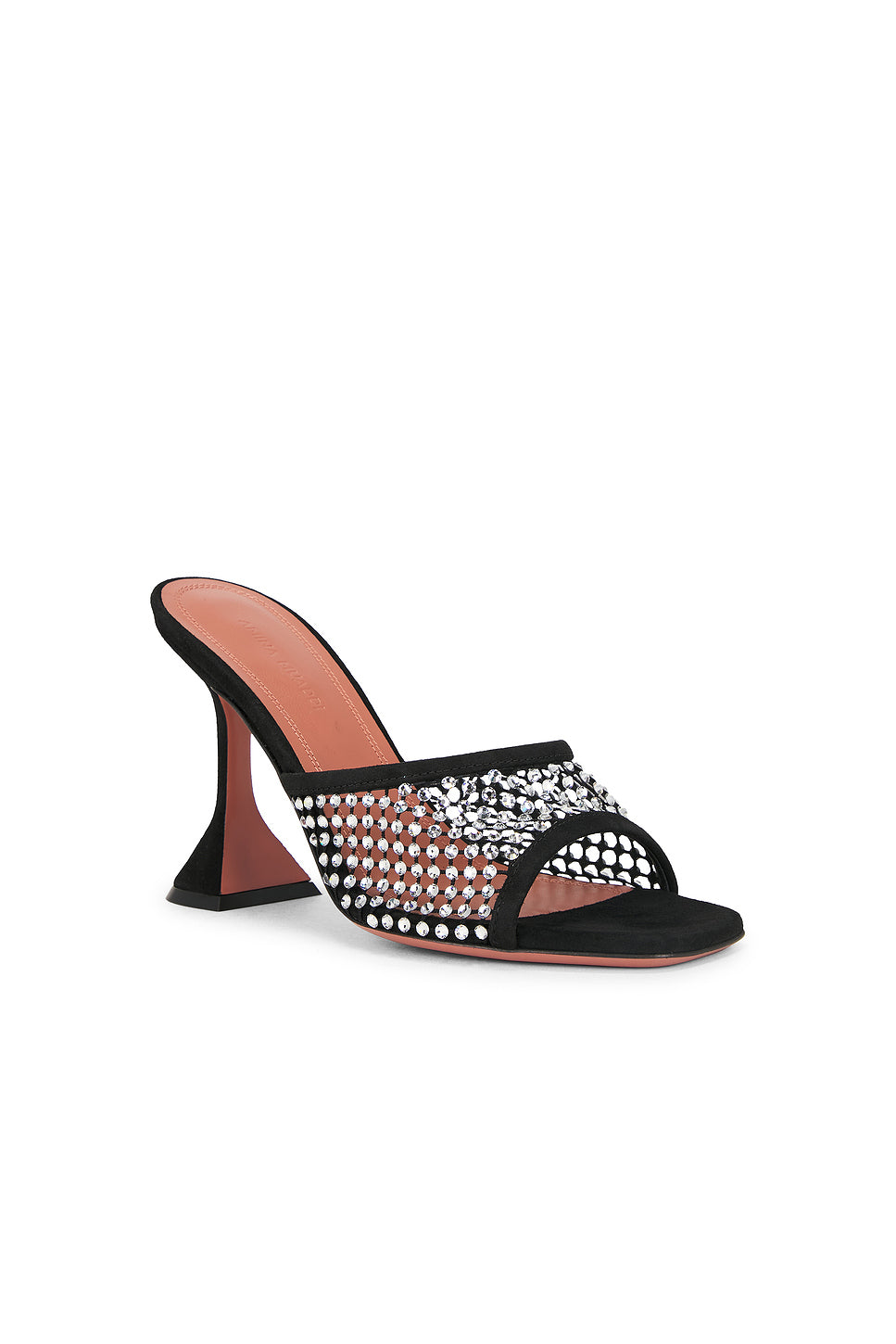 Lupita Crystal Net 95 Slipper In Black & White Crystal