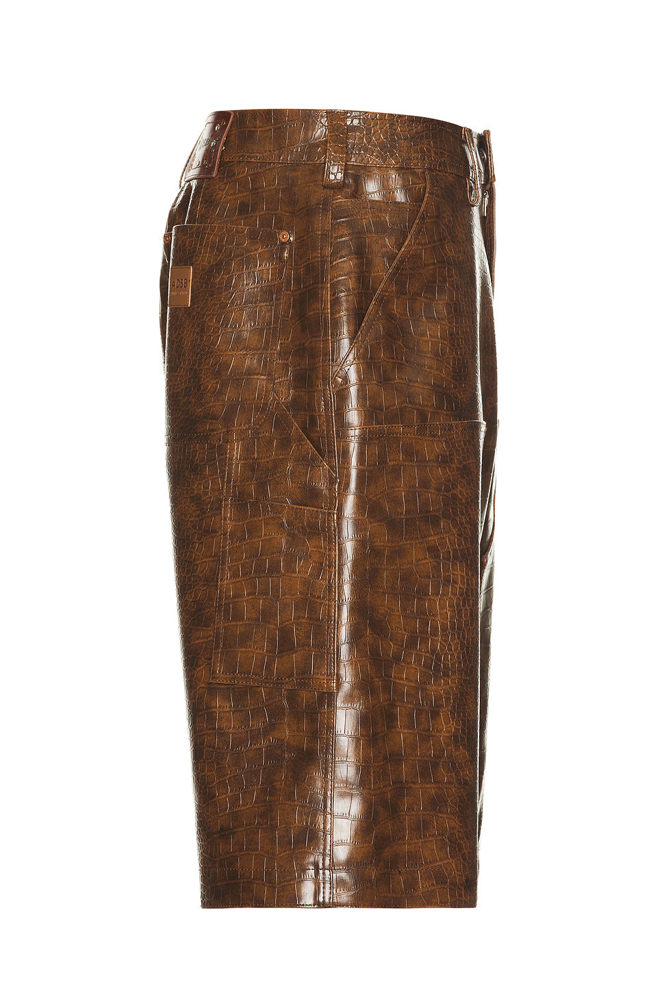 Faux-Leather Double Knee Shorts