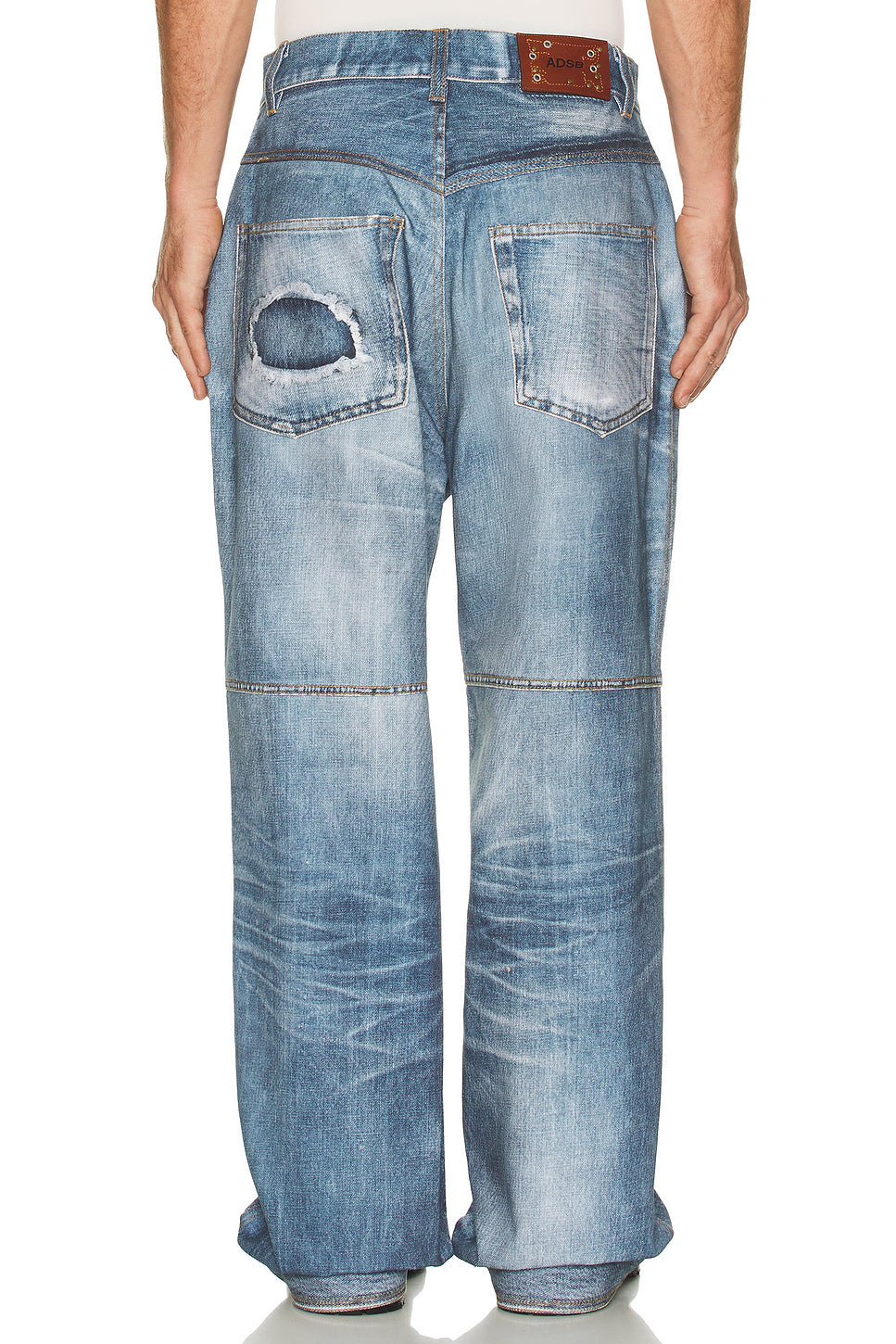 Custom-Like Printed Denim Pants