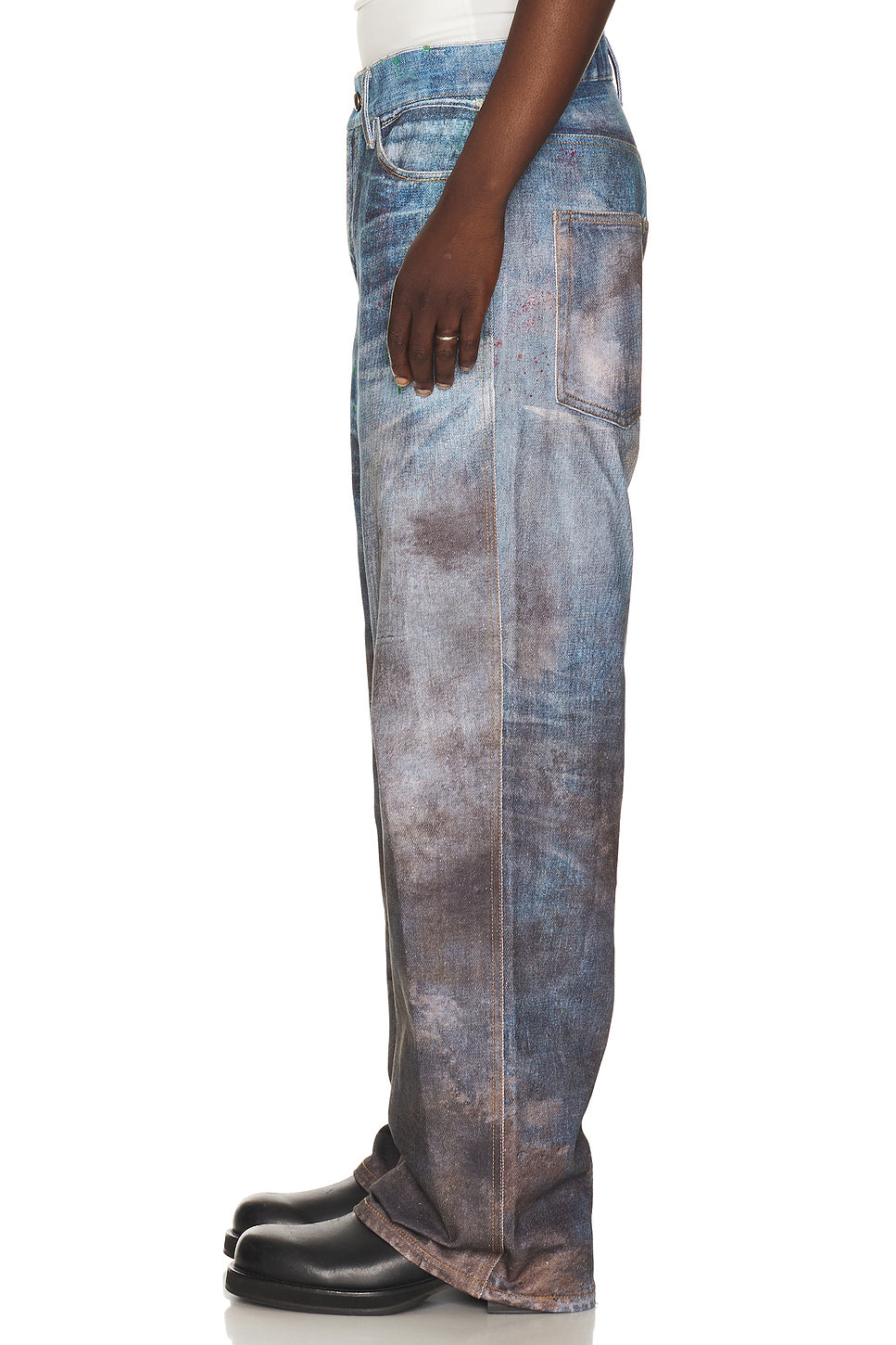 Unisex Festival Mud Printed Jeans