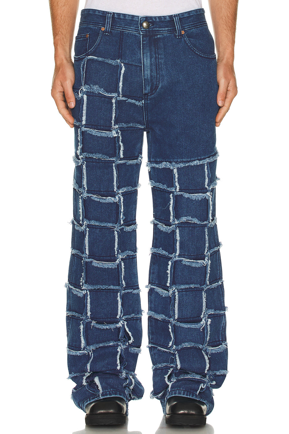 New Patchwork Wide Leg Jeans