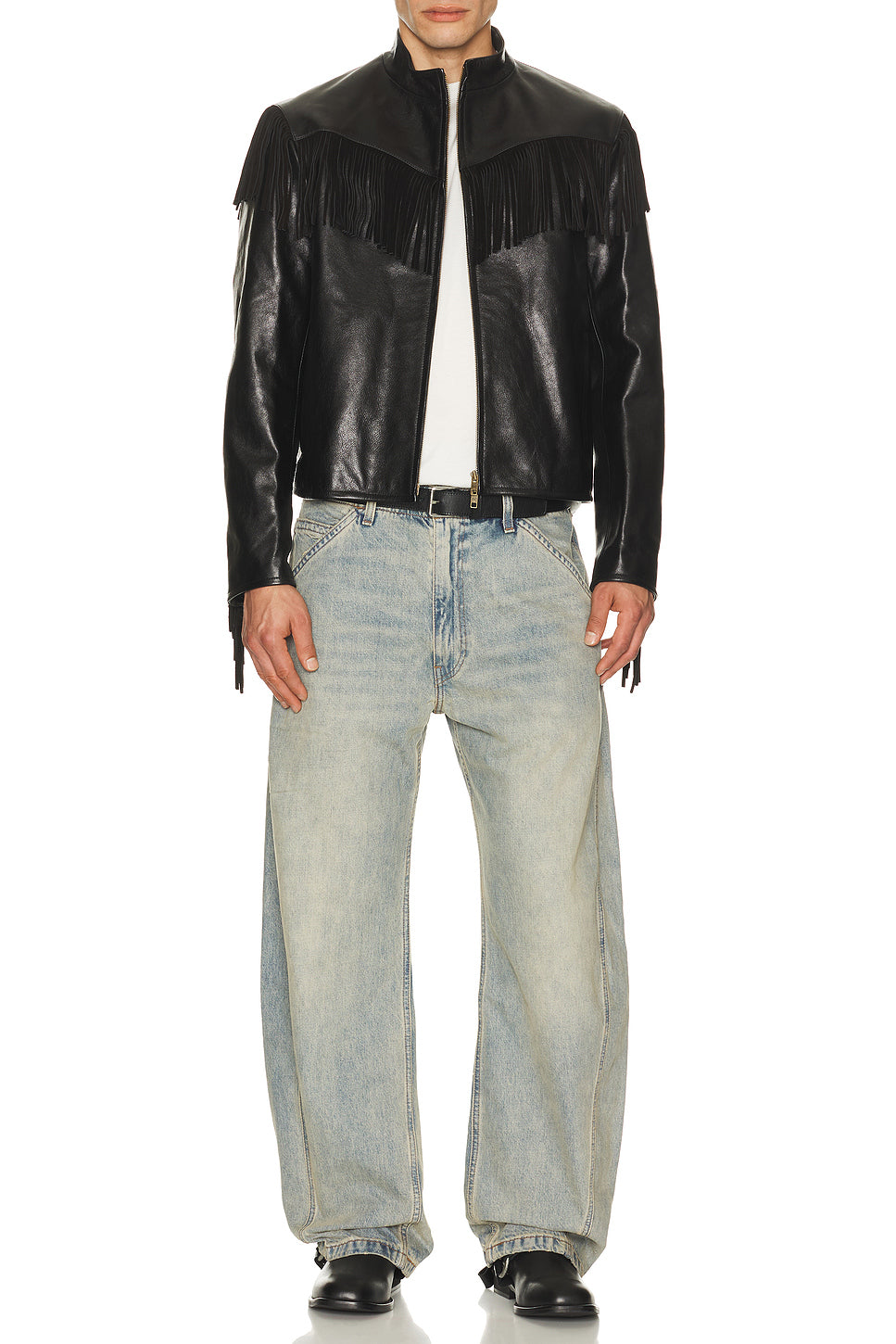 Leather Fringed Western Cafe Racer