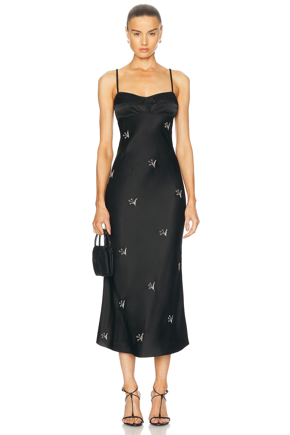 For FWRD Embroidered Waterlily Midi Dress