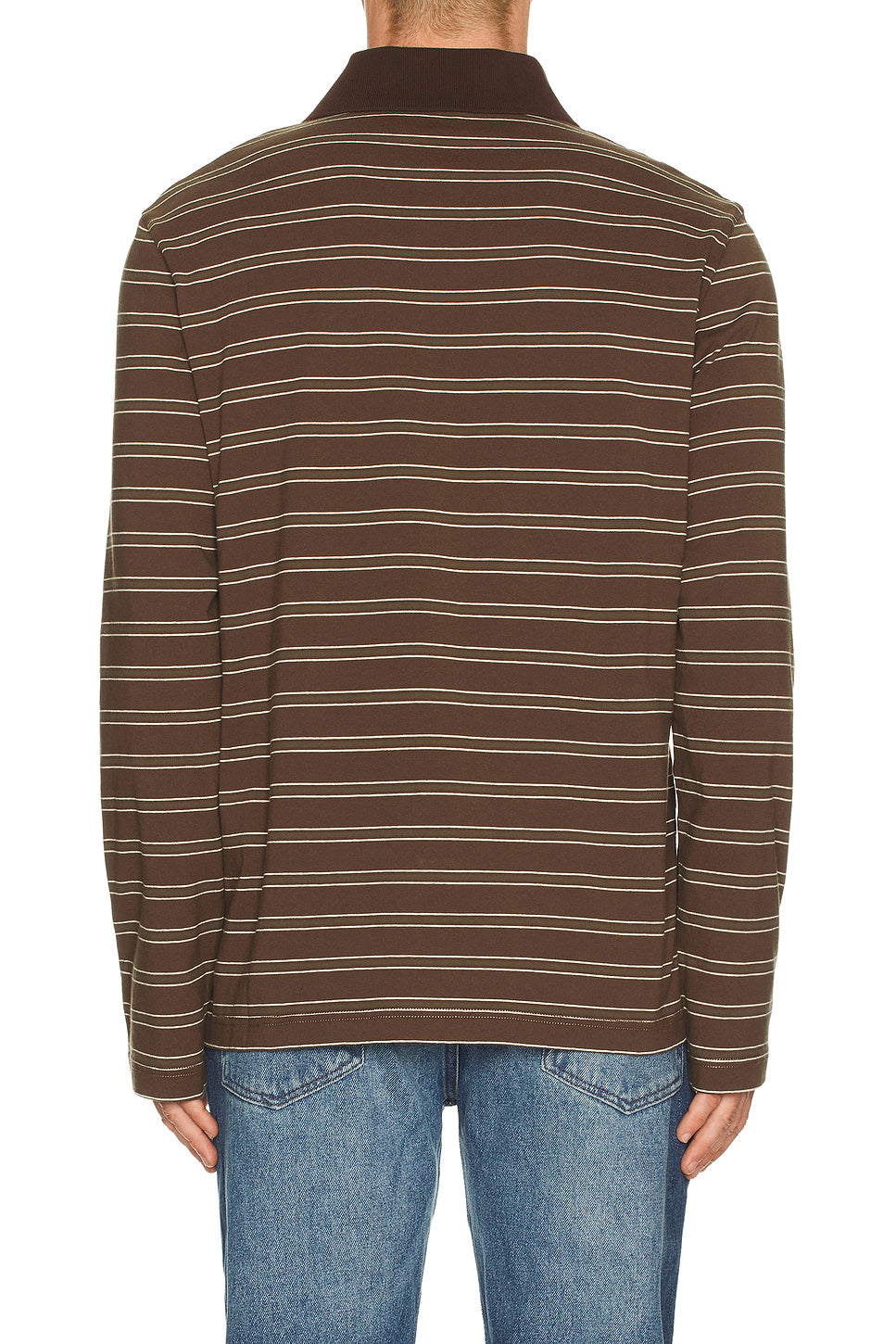 Long Sleeve Stripe Polo