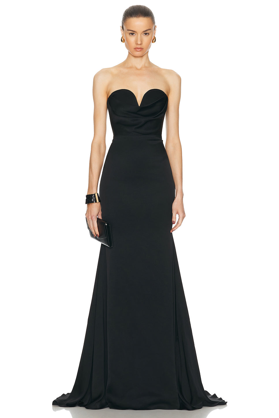 Strapless Sweetheart Drape Gown