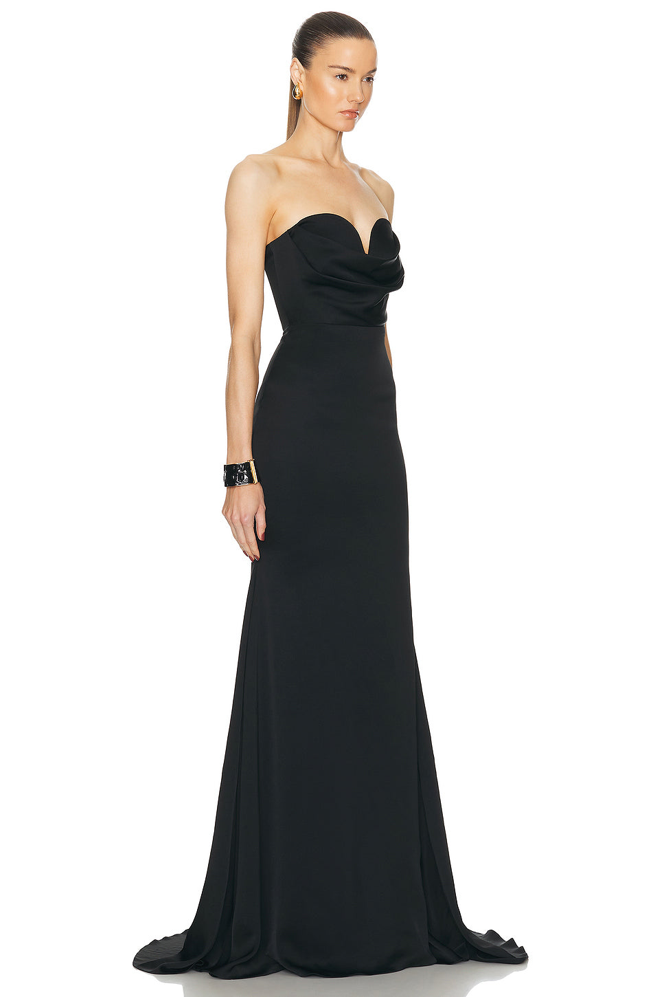 Strapless Sweetheart Drape Gown